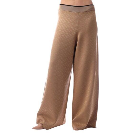 Boss Pants - Boss Womens/Ladies Filara Geometric Wide Leg Palazzo Trousers / Medium Beige